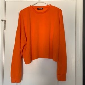 Orange Sweater Crop Top